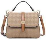 Khaki Two Tone Checkerboard Cross Body Bag - Bessie London