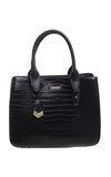 Black Croc Print Tote - Bessie London