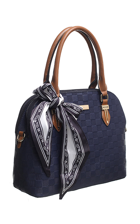 Navy Shell Shape Tote Bag - Bessie London