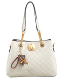 BESSIE LONDON Beige Checkerboard Shoulder Bag