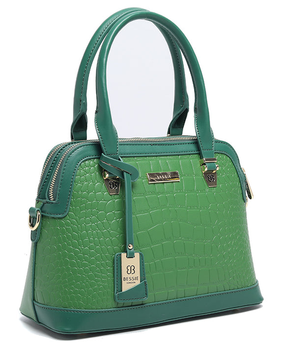 Green Croc Shell Shaped Tote - Bessie London