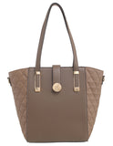 Khaki Quilted Shoulder Bag - Bessie London