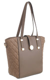 Khaki Quilted Shoulder Bag - Bessie London