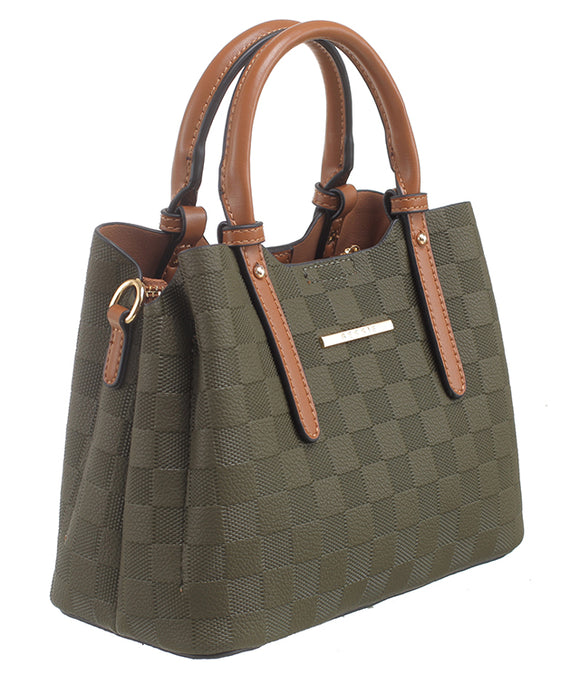 Green Small Checkerboard Tote - Bessie London