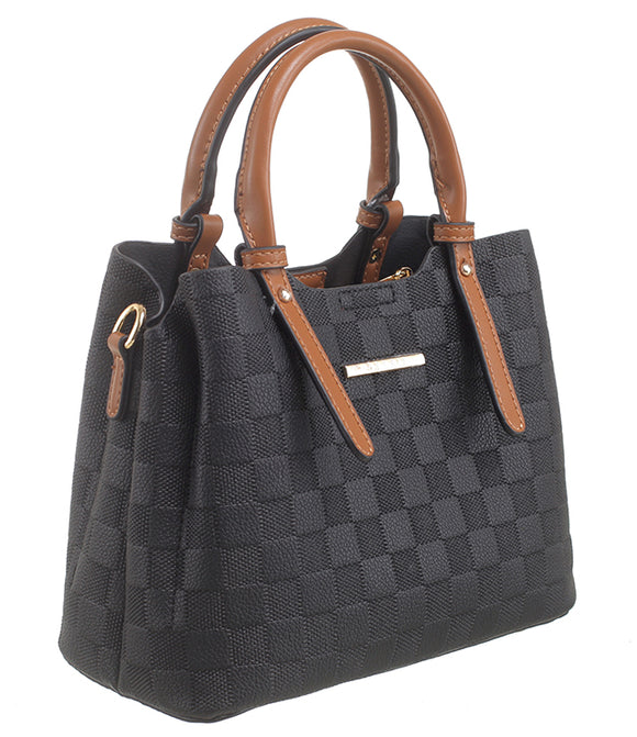 Black Small Checkerboard Tote - Bessie London