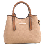 Taupe Small Checkerboard Tote - Bessie London