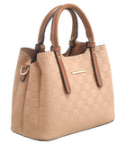 Taupe Small Checkerboard Tote - Bessie London