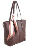 Coffee Classic Large Shopper with Scarf - Bessie London