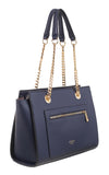 Navy Classic Ring Chain Shoulder Bag - Bessie London