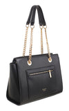 Black Classic Ring Chain Shoulder Bag - Bessie London