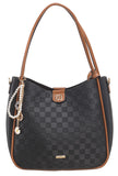 BESSIE LONDON Black Checkerboard 2in1 Shoulder Bag