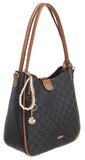 BESSIE LONDON Black Checkerboard 2in1 Shoulder Bag