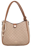 BESSIE LONDON Khaki Checkerboard 2in1 Shoulder Bag