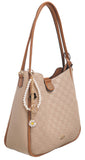 BESSIE LONDON Khaki Checkerboard 2in1 Shoulder Bag