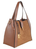 BESSIE LONDON Tan Faux Suede Shoulder Bag