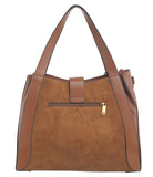 BESSIE LONDON Tan Faux Suede Shoulder Bag