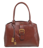BESSIE LONDON Tan Buckle Shoulder Bag