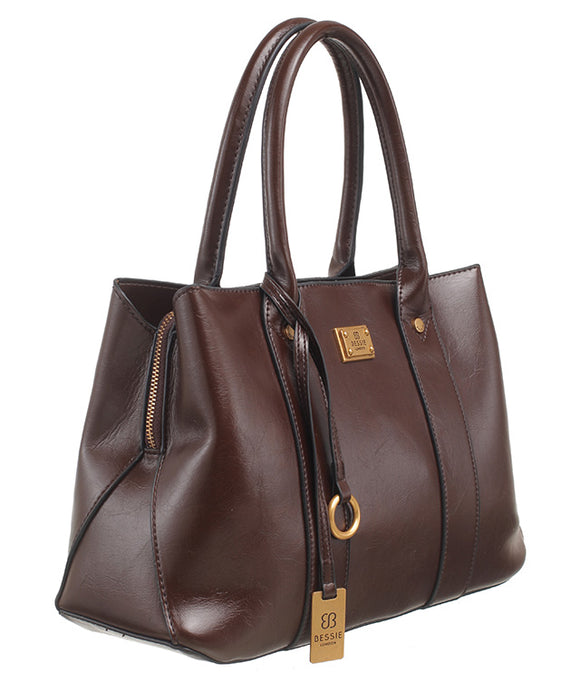 BESSIE LONDON Coffee Ring Charm Tote Bag