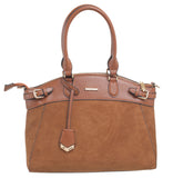 BESSIE LONDON Tan City Buckle Tote Bag