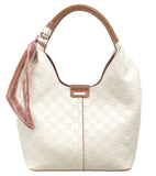 BESSIE LONDON Beige Checkerboard Slouchy Shoulder Bag