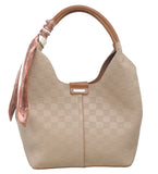 BESSIE LONDON Khaki Checkerboard Slouchy Shoulder Bag