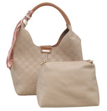 BESSIE LONDON Khaki Checkerboard Slouchy Shoulder Bag