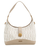 BESSIE LONDON Beige Signature Monogram Shoulder Bag