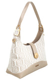 BESSIE LONDON Beige Signature Monogram Shoulder Bag