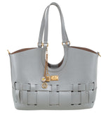 BESSIE LONDON Grey Weave Shoulder Bag