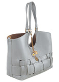 BESSIE LONDON Grey Weave Shoulder Bag