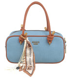 BESSIE LONDON Blue Textured Knot Bowling Bag