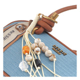 BESSIE LONDON Blue Textured Knot Bowling Bag