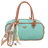 BESSIE LONDON Green Textured Knot Bowling Bag