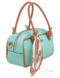 BESSIE LONDON Green Textured Knot Bowling Bag