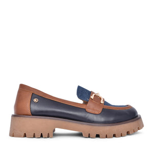 ZANNI & CO Banjas Denim & Tan Chunky Loafer