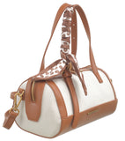 BESSIE LONDON Tan Canvas Barrel Bag
