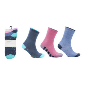 Ladies Footbed Design Casual Socks  - 3pp