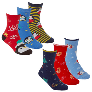 Kids Christmas Design Socks - 3pp