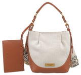 BESSIE LONDON Tan Canvas Cross Body Bag