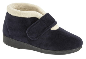 Sleepers Touch Fastening Navy Bootee Slipper