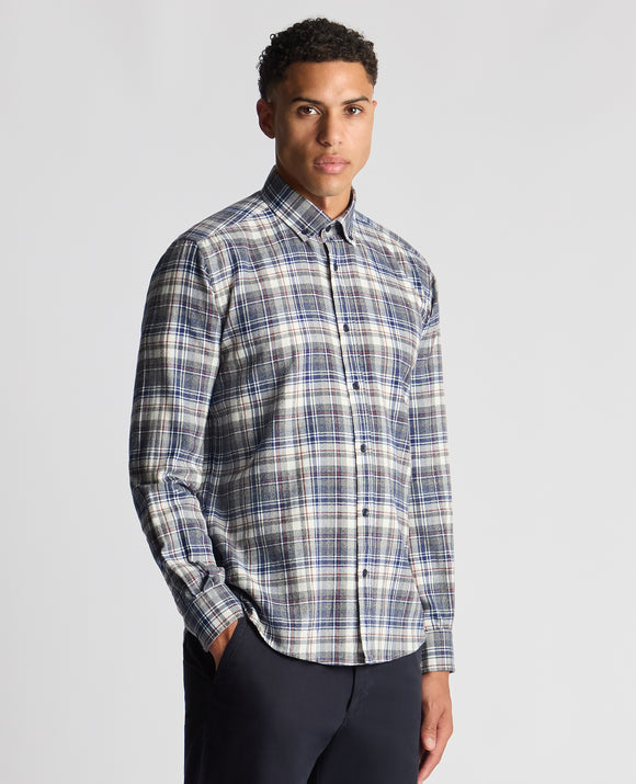 Remus Uomo Blue Seville Long Sleeve Casual Shirt