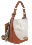 BESSIE LONDON Tan Canvas Cross Body Bag