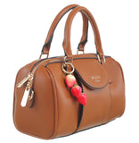 BESSIE LONDON Tan Barrel Bag