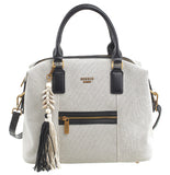 BESSIE LONDON Black Boho Canvas Tote Bag