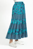 MUDFLOWER Teal Tiered Midi Skirt 269