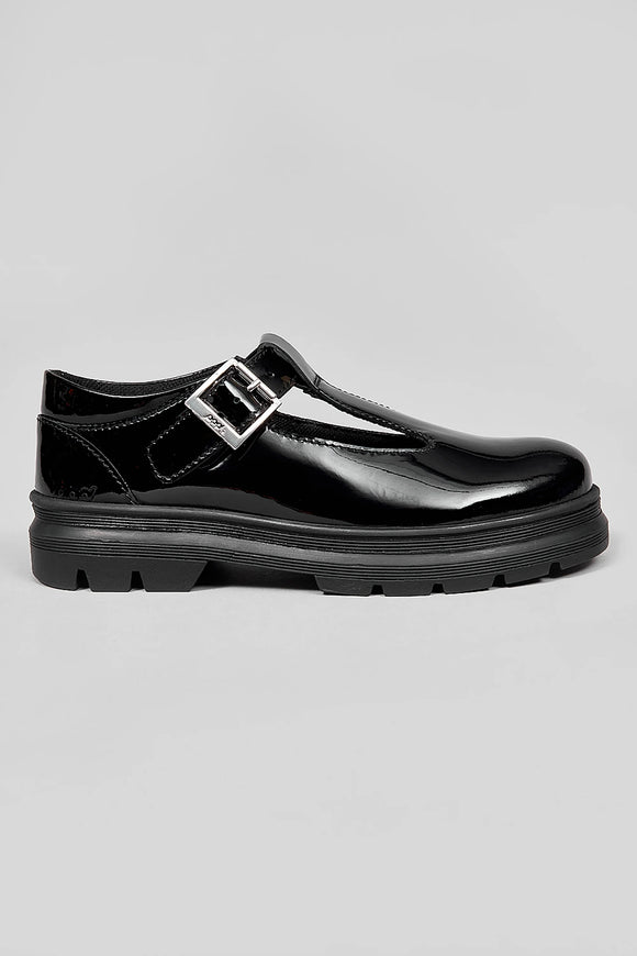 POD Emilie Black Patent T-Bar Shoe