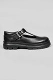 POD Emilie Black Leather T-Bar Shoe