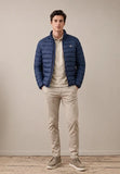Fynch Hatton Stand Collar Lightweight Quilted Jacket Dark Navy