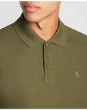 Remus Uomo Green Long Sleeve Polo Half Button Polo Shirt
