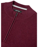 Remus Uomo Dark Red Long Sleeve Half Zip Sweater
